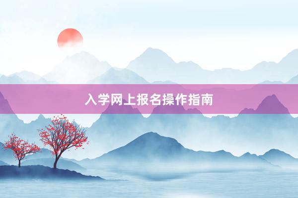 入学网上报名操作指南