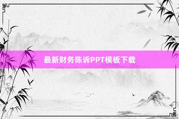 最新财务陈诉PPT模板下载